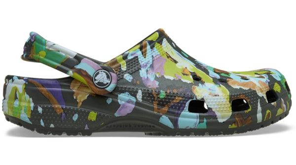 Crocs Classic Painted Floral Clog Black Sand
