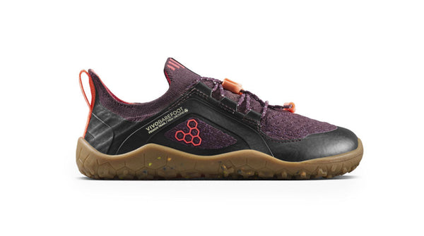 Vivobarefoot Kids Primus Trail Knit FG Huckleberry Molten Lava