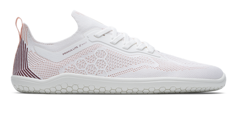 Vivobarefoot Women's Primus Lite Knit White Peach Melba