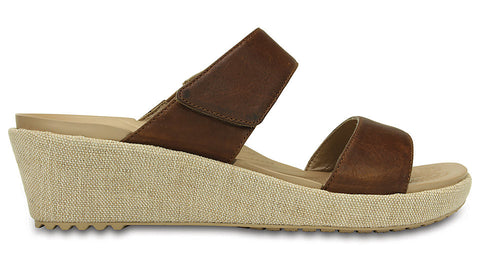 Crocs A-Leigh 2-Strap Mini Wedge Hazelnut Chai