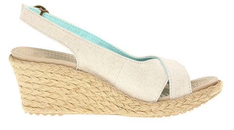 Crocs A-Leigh Linen Wedge Oatmeal Chai