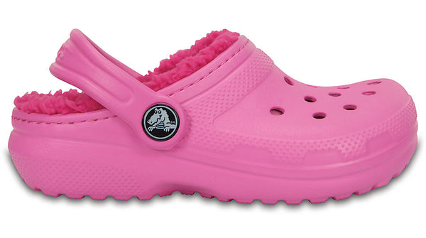 Crocs Kids Fuzz Lined Clog Party Pink Candy Pink-Clogs