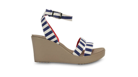 Crocs Leigh Graphic Wedge Navy White