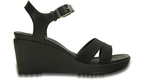 Crocs Leigh II Ankle Strap Wedge Black