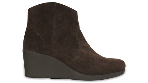 Crocs Leigh Suede Wedge Bootie Espresso-Wedges