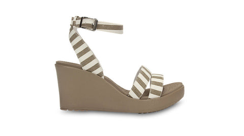 Crocs Leigh Graphic Wedge Mushroom White