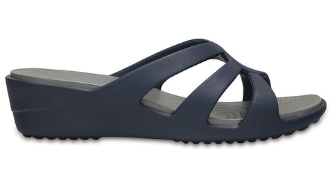 Crocs Sanrah Strappy Wedge Navy Smoke-Wedges